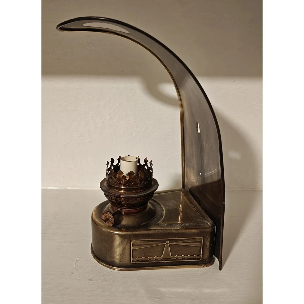 Vintage Rare D.H.R. Holland Den Haan Rotterdam Brass Lamp